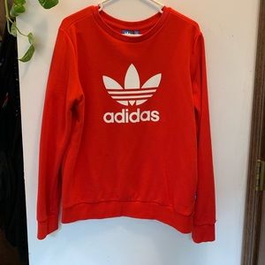 Adidas long sleeve hoodless sweat shirt